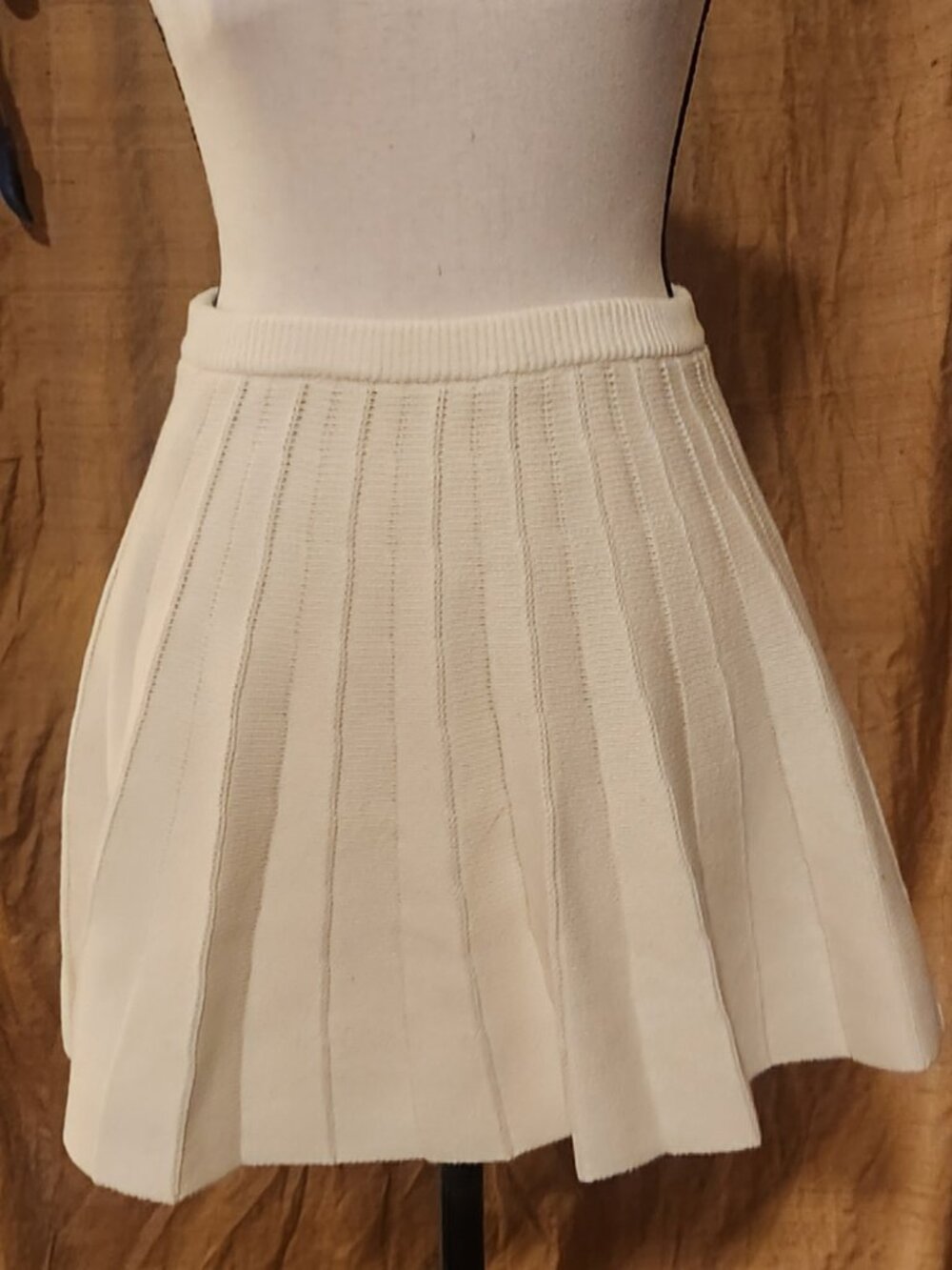 NWT L.A. Hearts PacSun Cream 100% Cotton Knit Mini Skirt S